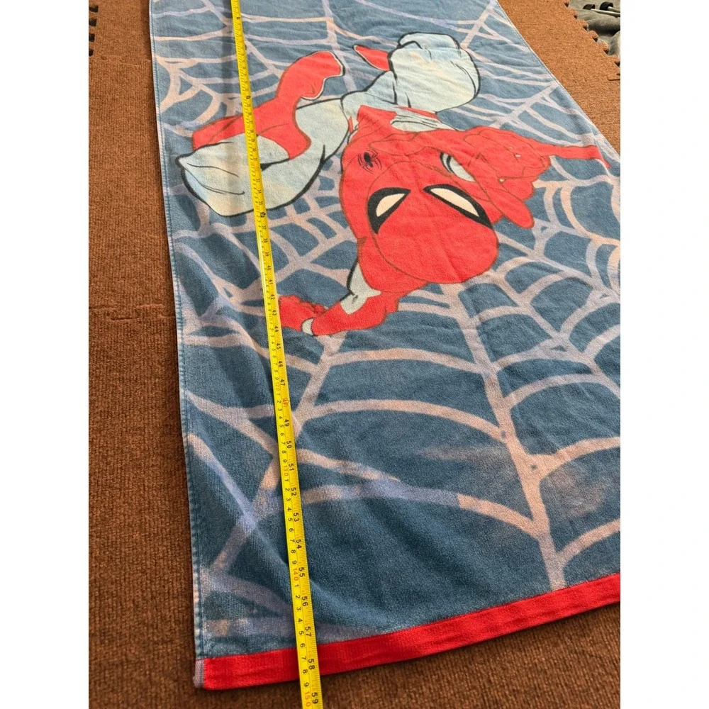 Marvel Spider-Man Beach Towel Blue Red Web Graphic Cotton Bath‎ Towel Kids